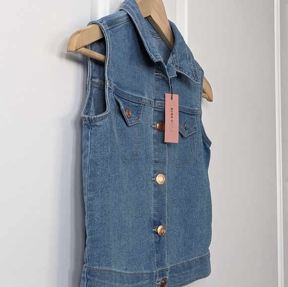 BCBG Girls Button up Denim Vest Sz. 10 - Picture 3 of 8